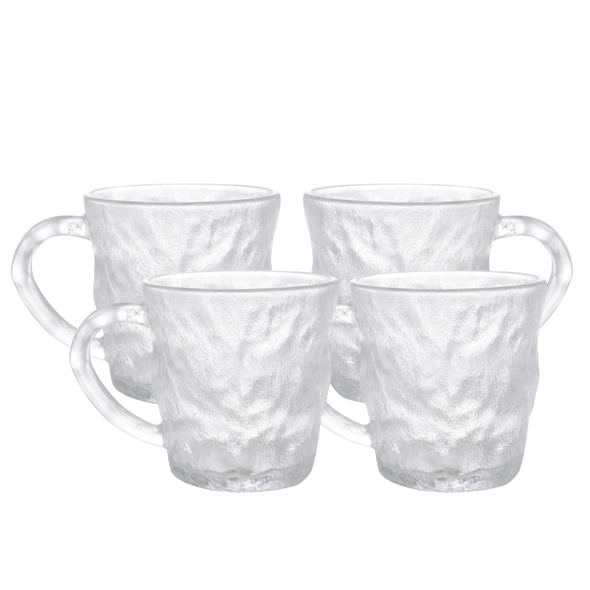 The Better Home Zest Glass Tea Cup (Set of 4-280ml Each) Lead Free Coffee Cup |Scratch-Resistance Microwave Safe Tea Cup Set |House Warming Gifts for New Home |Return Gifts for Women