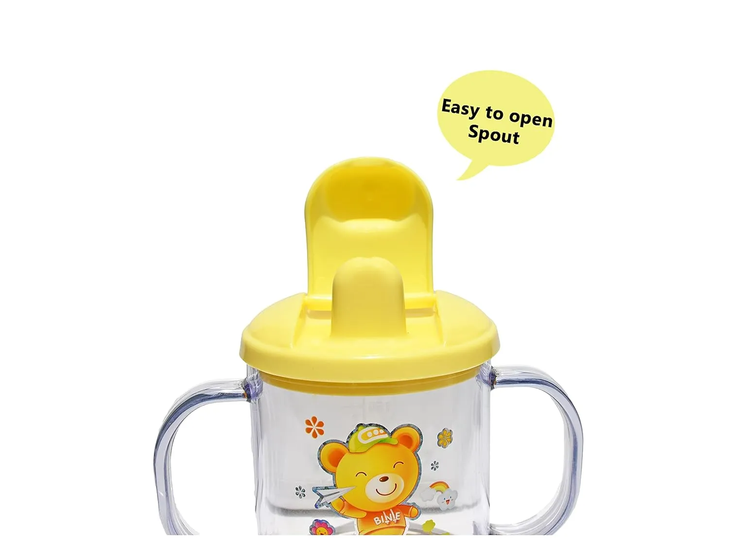 THE LITTLE LOOKERS Premium Quality Bpa Free Unbreakable Sippy Cup (Sipper Mugs for Kids/Children/Babies/Infants) Spout Infant PP/Glass Look Water/Juice Training Sipper Cup with Handles-200ml