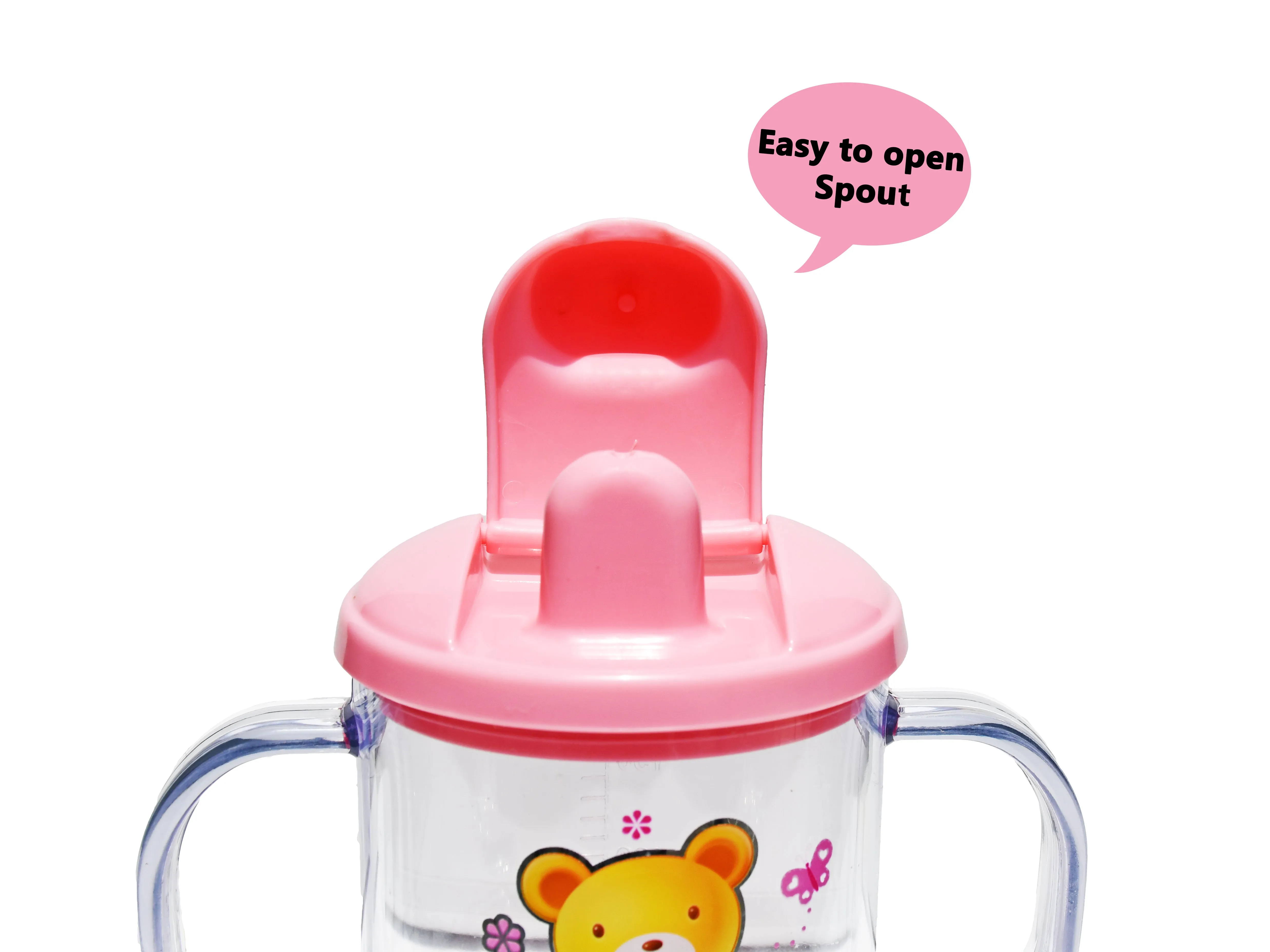 THE LITTLE LOOKERS Premium Quality Bpa Free Unbreakable Sippy Cup (Sipper Mugs for Kids/Children/Babies/Infants) Spout Infant PP/Glass Look Water/Juice Training Sipper Cup with Handles-200ml