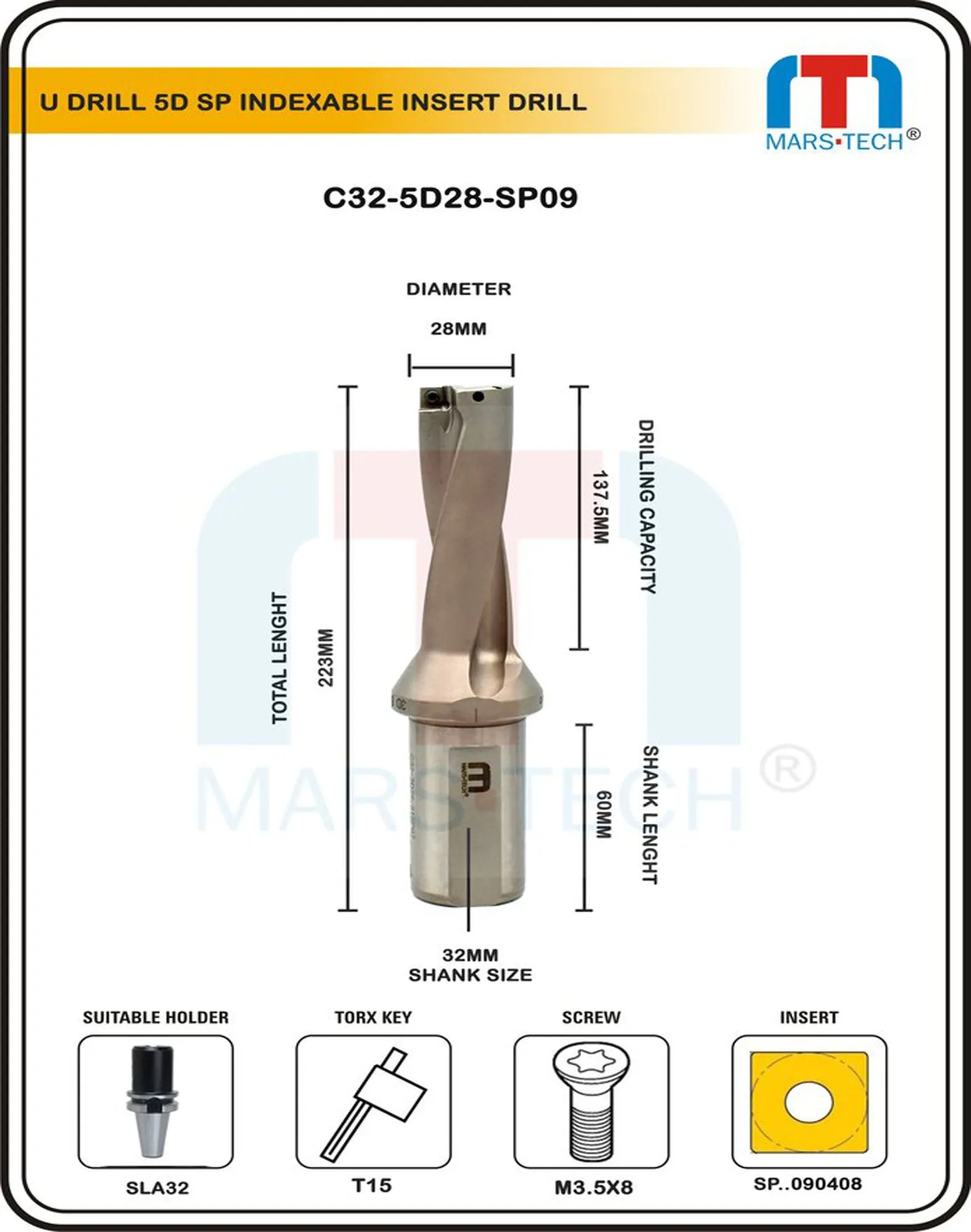 U Drill 28mm