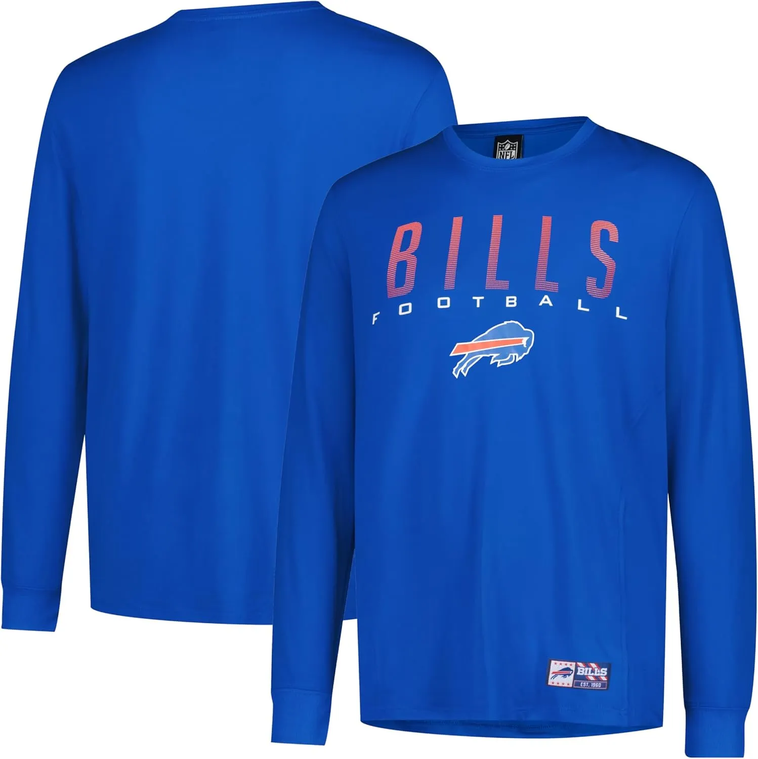 Ultra Game Men's NFL Official Super Soft Game Day Long Sleeve T-Shirt, Buffalo Bills|Buffalo Bills