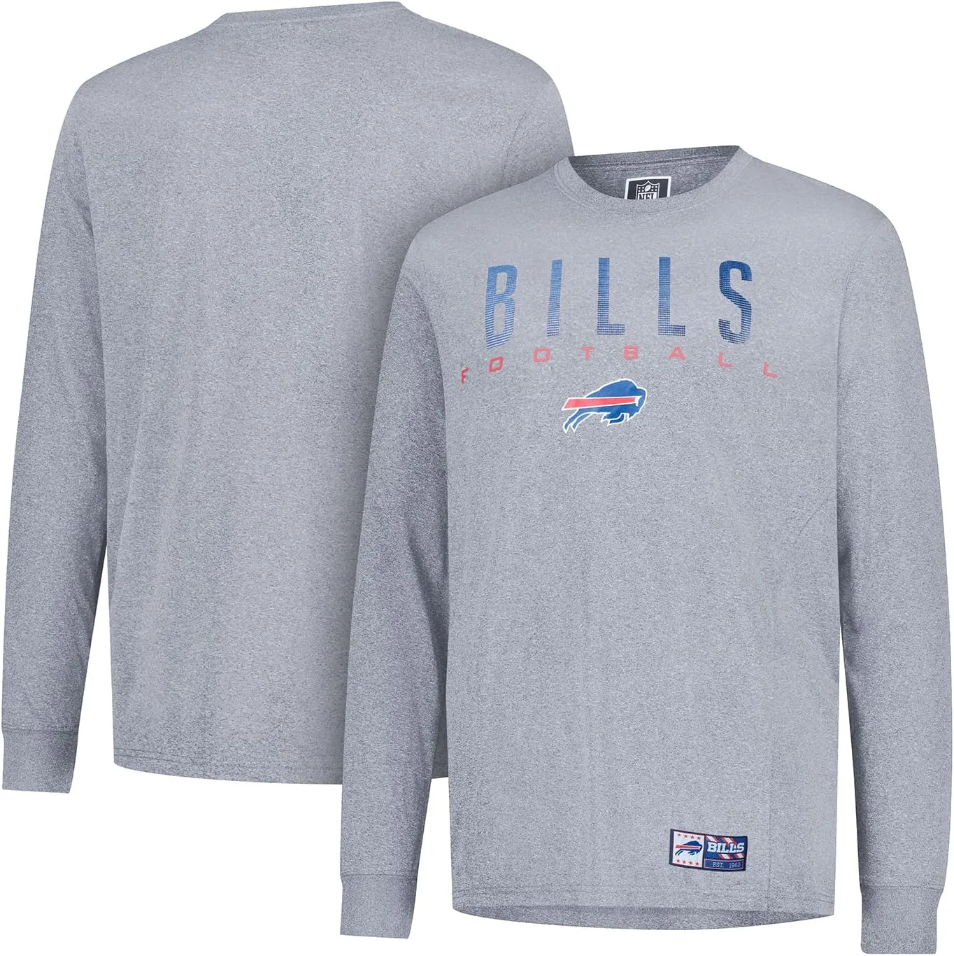 Ultra Game Men's NFL Official Super Soft Game Day Long Sleeve T-Shirt, Buffalo Bills|Buffalo Bills