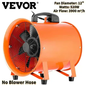 VEVOR Ventilator Blower Fan Cylinder Fan 12Inch 520W 3300r/min Strong-Ventilator Fan