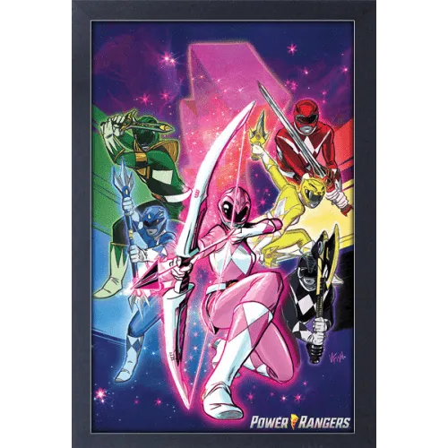 Wall Art Power Rangers Pink Lead 12" x 18" Framed Poster Print