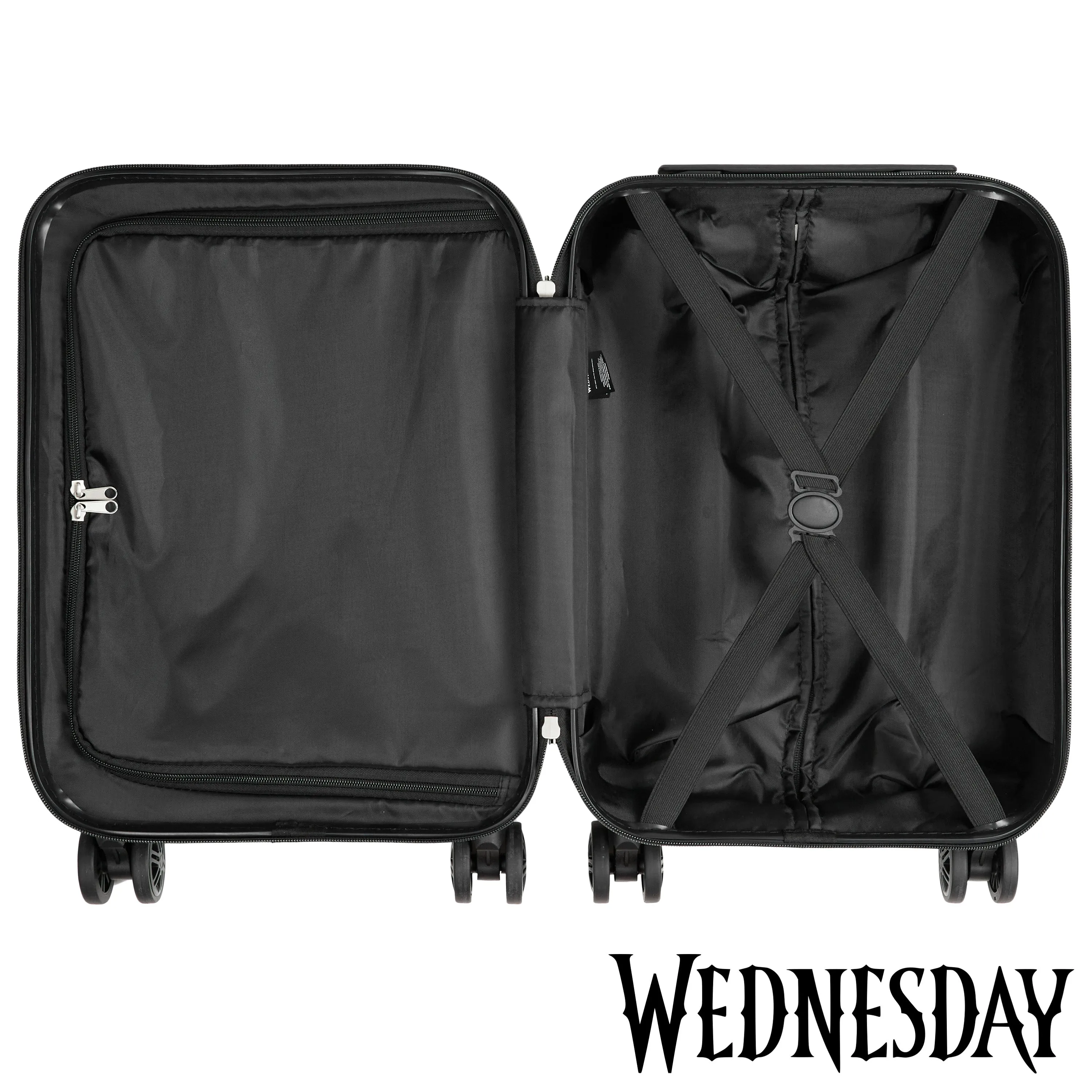 Wednesday Kids Suitcase with Wheels - Carry On Travel Bag with Handle