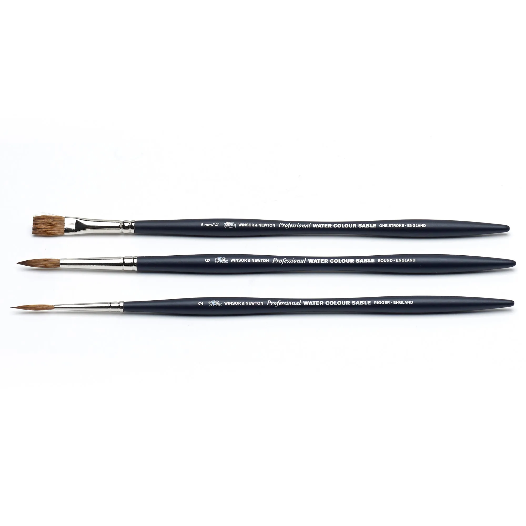 Winsor & Newton Professional Watercolour Sable - Pack of 3 Short Handle Brushes